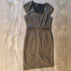 Banana Republic Grey Print Lined Dress Size 8